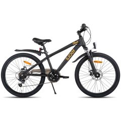 SJOEF Climb Jongensfiets / Mountainbike 24 inch - 8-12 Jaar - 6 versnellingen - Schijfremmen - Zwart