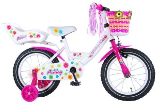 Volare Ashley Kinderfiets - Meisjes - 14 inch - Wit - 95% afgemonteerd