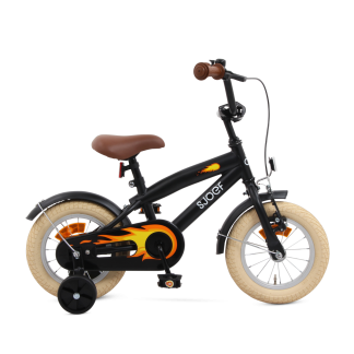SJOEF Cruise Jongensfiets 12 inch - Mat Zwart
