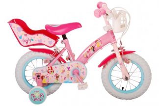 Disney Princess Kinderfiets - Meisjes - 12 inch - Roze - Poppenzitje - Twee Handremmen