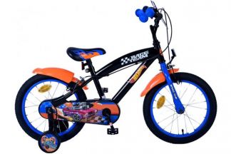 Hot Wheels Kinderfiets - Jongens - 16 inch - Zwart Oranje Blauw - Twee handremmen