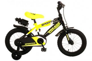 Volare Sportivo Kinderfiets - Jongens - 14 inch - Neon Geel Zwart - 95% afgemonteerd