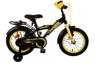 Volare Thombike Kinderfiets - Jongens - 14 inch - Zwart Geel - Twee Handremmen