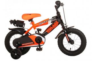 Volare Sportivo Kinderfiets - Jongens - 12 inch - Neon Oranje Zwart - 95% afgemonteerd