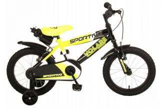 Volare Sportivo Kinderfiets - Jongens - 16 inch - Neon Geel Zwart - Twee Handremmen - 95% afgemonteerd