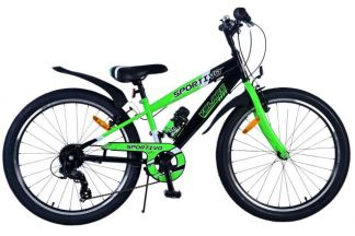 Volare Sportivo Kinderfiets - Jongens - 24 inch - 7 Speed - Zwart Groen