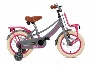 SuperSuper Lola 14 inch Meisjesfiets - Grijs/Roze