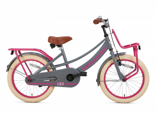 SuperSuper Lola Meisjesfiets 18 inch - Grijs/Roze