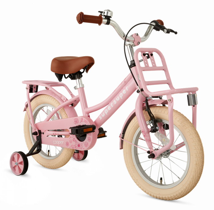 Milieuvriendelijk Jonge dame Bovenstaande SuperSuper Cooper Meisjesfiets 14 inch - Roze