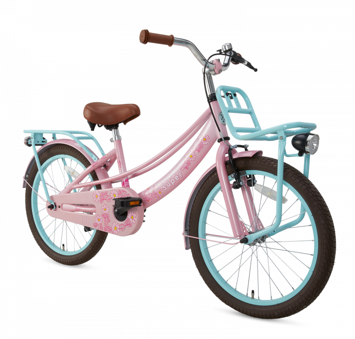 reptielen sturen Blauw SuperSuper Lola Meisjesfiets 20 inch - Roze/Turquoise