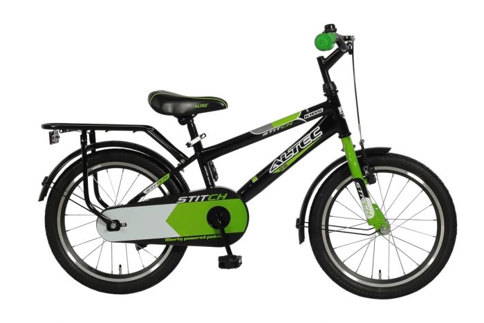 Altec Stitch Jongensfiets 18 inch - Zwart/Groen