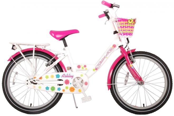 Volare Ashley Kinderfiets - Meisjes - 20 inch - Wit/Roze - twee handremmen