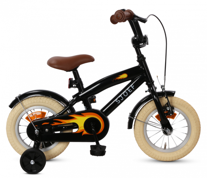 Mier Peave Vervallen SJOEF Cruise Jongensfiets 12 inch - Zwart