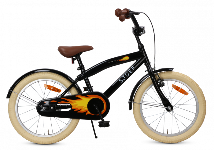 Bijproduct zak droog SJOEF Cruise Jongensfiets 18 inch - Zwart