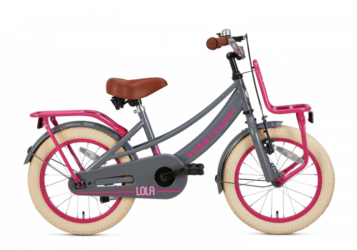 Verbaasd Op het randje controller SuperSuper Lola Meisjesfiets 16 inch - Grijs/Roze