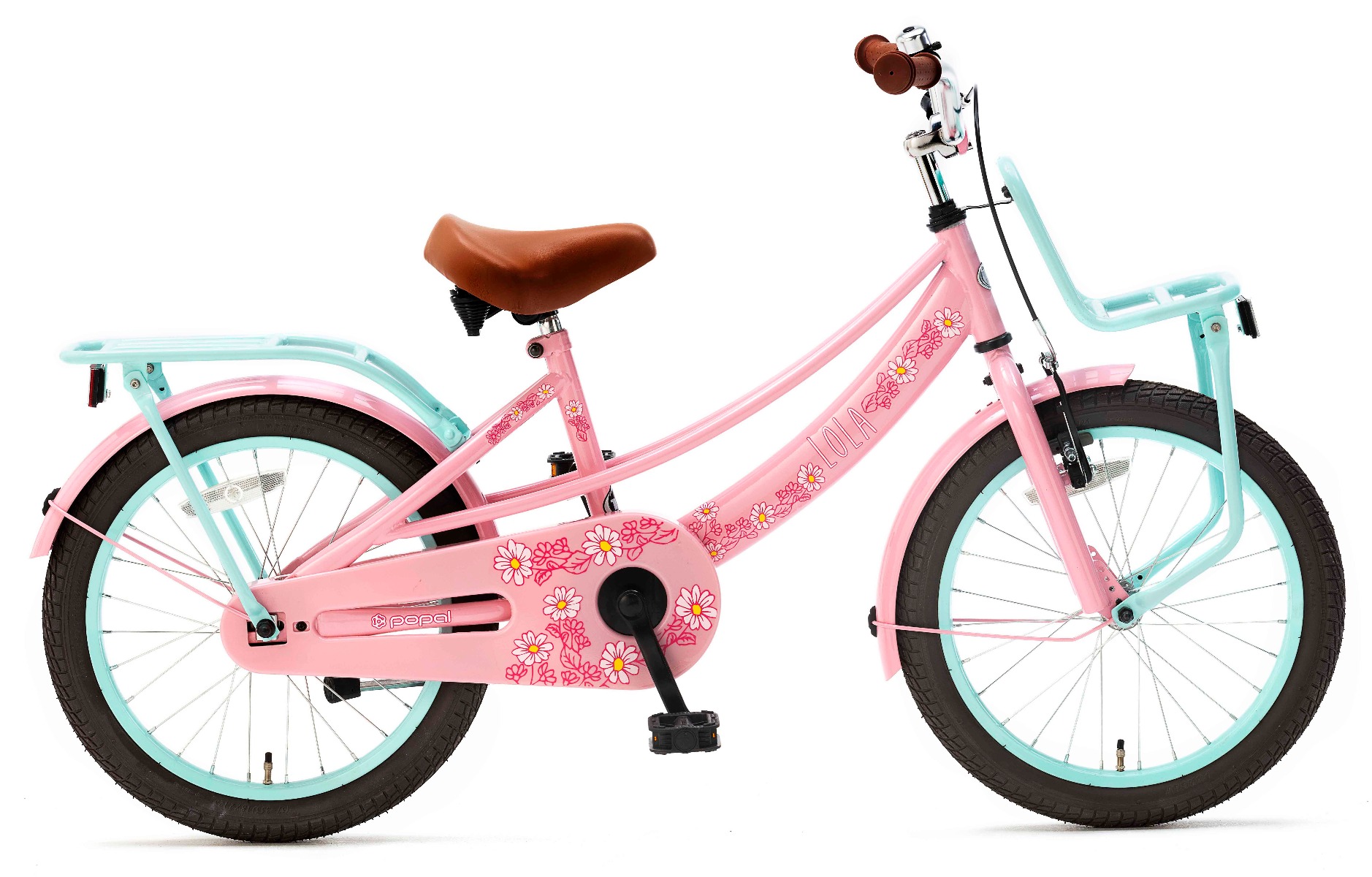 Popal Lola Meisjesfiets 18 inch - Roze Turquoise