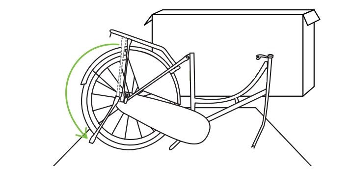 Plaats het frame - Popal fiets in elkaar zetten